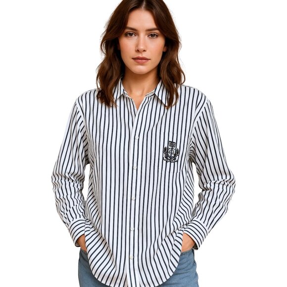 Vintage Y2K Lauren Ralph Lauren Button Up with Embroidered Logo | Size: XLarge - Picture 1 of 15